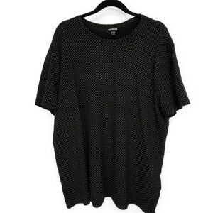 Express Mens Black Dot Short Sleeve Oversized Retro 00's Grunge Luxury‎ Top XL
